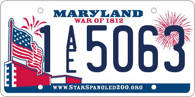 MD license plate 1AE5063