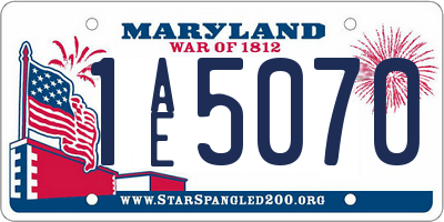 MD license plate 1AE5070