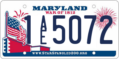 MD license plate 1AE5072