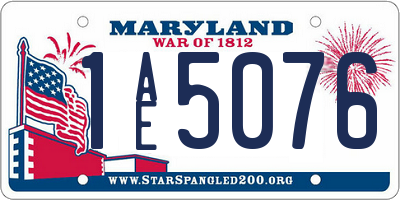 MD license plate 1AE5076