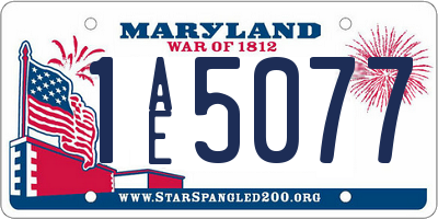 MD license plate 1AE5077