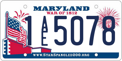 MD license plate 1AE5078
