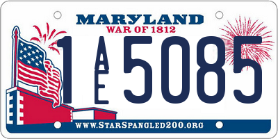 MD license plate 1AE5085
