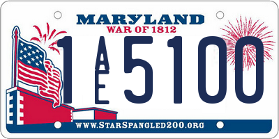 MD license plate 1AE5100