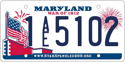 MD license plate 1AE5102