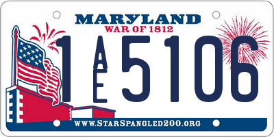 MD license plate 1AE5106