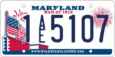 MD license plate 1AE5107