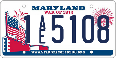 MD license plate 1AE5108