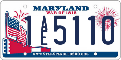 MD license plate 1AE5110