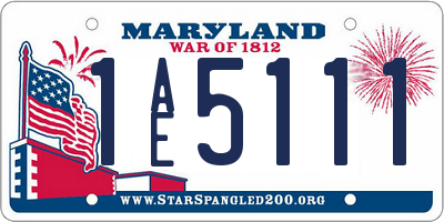 MD license plate 1AE5111