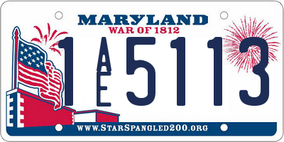 MD license plate 1AE5113