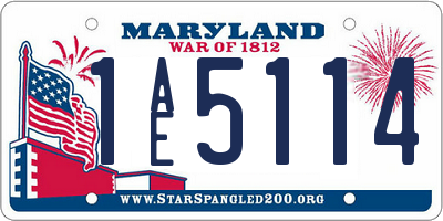 MD license plate 1AE5114