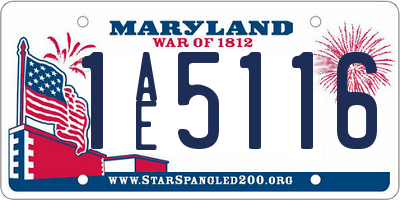 MD license plate 1AE5116