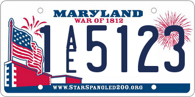 MD license plate 1AE5123