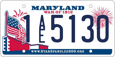 MD license plate 1AE5130