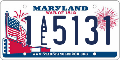 MD license plate 1AE5131
