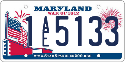 MD license plate 1AE5133