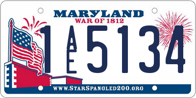 MD license plate 1AE5134