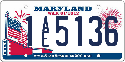 MD license plate 1AE5136