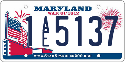 MD license plate 1AE5137