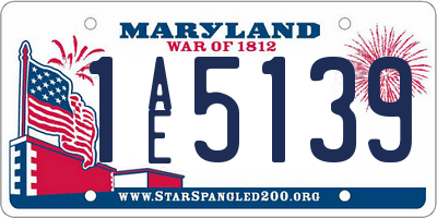 MD license plate 1AE5139