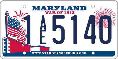 MD license plate 1AE5140
