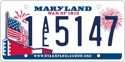 MD license plate 1AE5147