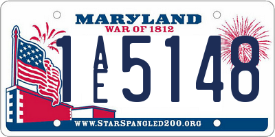MD license plate 1AE5148