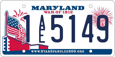 MD license plate 1AE5149