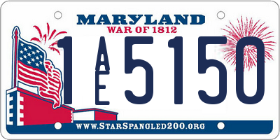 MD license plate 1AE5150