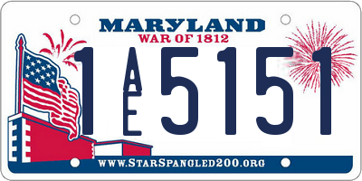 MD license plate 1AE5151