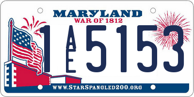 MD license plate 1AE5153