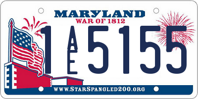 MD license plate 1AE5155