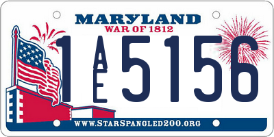 MD license plate 1AE5156