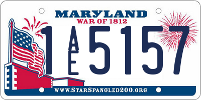 MD license plate 1AE5157