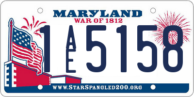MD license plate 1AE5158