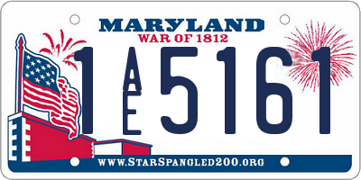 MD license plate 1AE5161
