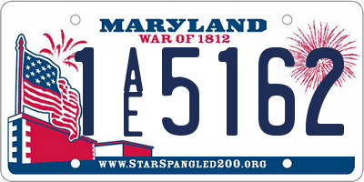 MD license plate 1AE5162