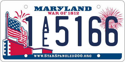 MD license plate 1AE5166
