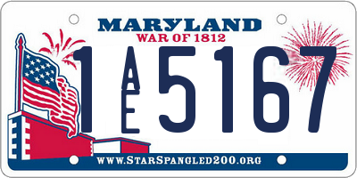 MD license plate 1AE5167