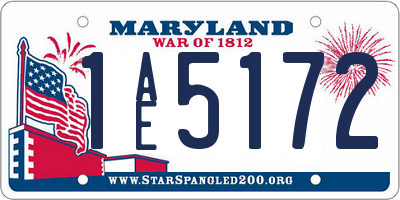 MD license plate 1AE5172