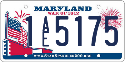 MD license plate 1AE5175