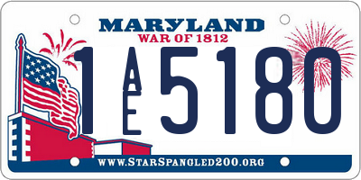 MD license plate 1AE5180