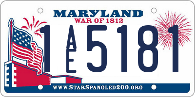 MD license plate 1AE5181