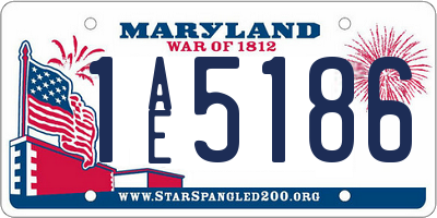 MD license plate 1AE5186