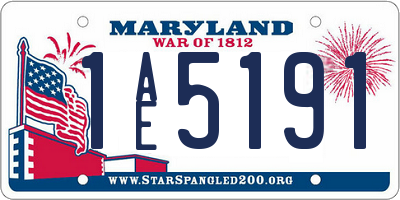 MD license plate 1AE5191
