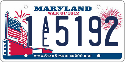 MD license plate 1AE5192