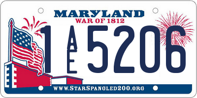 MD license plate 1AE5206