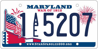 MD license plate 1AE5207