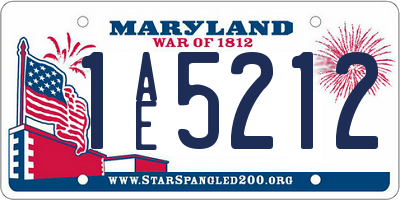 MD license plate 1AE5212